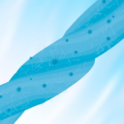 一般的な抗菌技術のCG表面拡大図